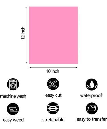 FUNKAKA Pink HTV Heat Transfer Vinyl Bundle - 12 x 10 Iron on Vinyl - 10 Sheets - Buy Online on GoSupps.com