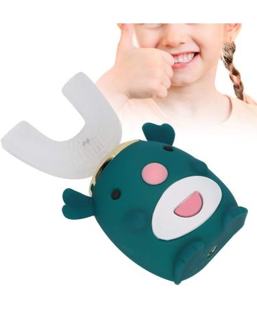 FILFEEL Kids Electric Toothbrush - Sonic Whitening Toothbrush for Children with Blue Light, U-Shaped Silicone Brush Head, IPX7 Waterproof - Green (2-6 Years Old) - Buy Online on GoSupps.com