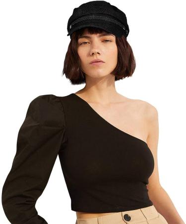 WETOO Women's Fiddler Cap Newsboy Hat - Black Paperboy Gatsby Beret Visor Cap - Buy Online on GoSupps.com
