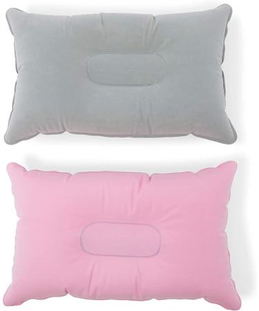 Inflatable Travel Pillows for Camping and Traveling - Pink/Grey 4 Pack - Buy Online on GoSupps.com