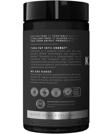 Kaged Muscle Premium L-Carnitine 500mg | Stimulant-Free for Men & Women | Supports Muscle Recovery & Soreness Reduction | 250 Veggie Capsules - Buy Online on GoSupps.com