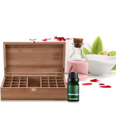 Beunyow Portable Bamboo Aromatherapy Gift Box - 25 Holes Essential Oils Storage Case for Nail Polish Fragrance Oils & Lipstick - Buy Online on GoSupps.com