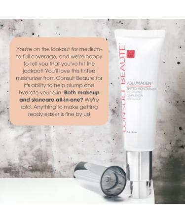 Consult Beaute Volumagen Tinted Facial Moisturizer Skin Plumping Blendable Medium-to-Full Coverage Makeup for Face Creamy Natural Finish Evens out Skin Tone 1 oz Shade/Dark - Buy Online on GoSupps.com