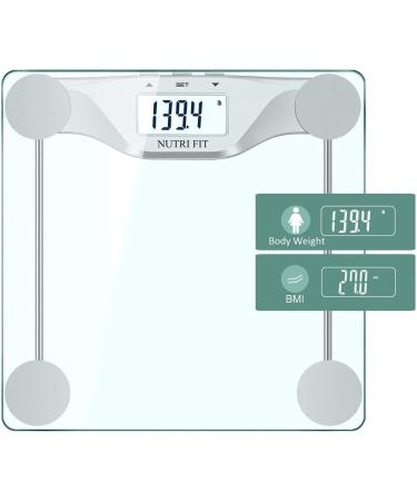NUTRI FIT Digital Body Weight Bathroom Scale BMI, Accurate Weight Measurements Scale,Large Backlight Display and Step-On Technology,400 Pounds Bmi Scale
