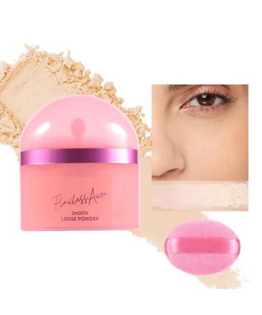 Nude Translucent Setting Powder Glow Soft Focus Setting Powder Loose Powder Lightweight Oil Control for Long Lasting Makeup Shimmer Finishing Powder Masks Skin Downy Blurring Powder(03#)