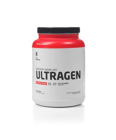 First Endurance Ultragen Recovery Drink Mix, Tropical Punch (15 Servings)  Clinically Effective Formulation with Advanced Proteins, Fast-Acting Carbohydrates, Glutamine, BCAAs, Antioxidants, Vitamins, Minerals, and Electrolytes