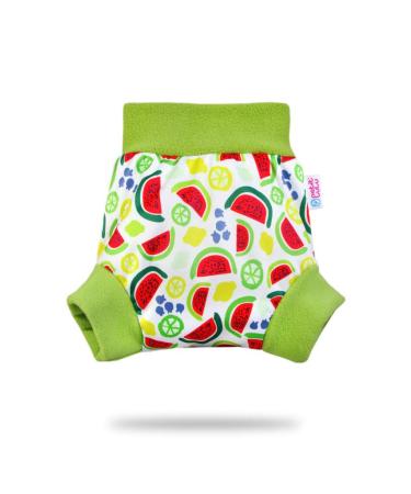 Petit Lulu Pull Up Cloth Nappy Wrap | Size L | Washable Diaper Wrap | Reusable Cloth Nappies | Made in Europe (Melons)