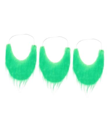 BESTYASH Barbe Verte Fausse Barbe et Moustache kit d'entretien de la Barbe pour Homme d guisement Saint Patrick Costume Saint Patrick St. Moustache du Jour de Patrick Barbe de Costume Green 3
