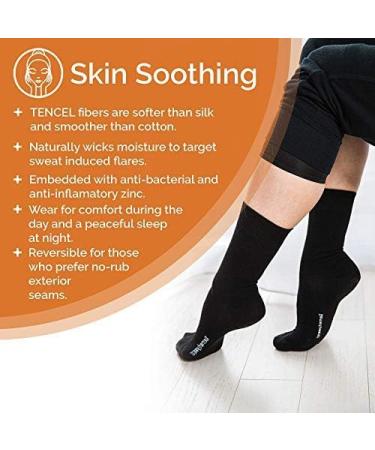 Remedywear Moisturizing Eczema Socks for Adults - Large Black Size | Inflammation Relief with Tencel & Zinc - Buy Online on GoSupps.com