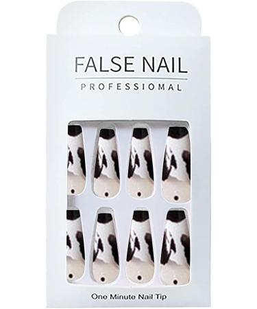 Press on Nails Professinal False Nail Kit -3D French Long Press on Nails Glossy Fake Nails Full Cover Ballerina Nails Tips for Women and Girls Gift (Color : F) - Buy Online on GoSupps.com