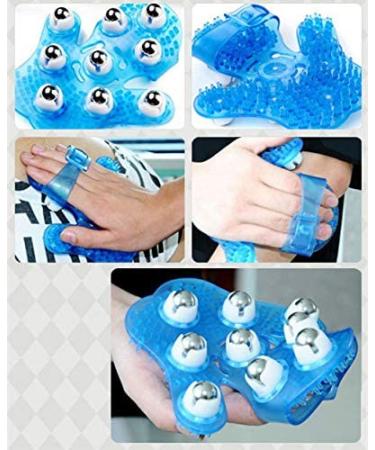 Deep Tissue Massage Roller Glove - 360-degree Metal Roller Ball for Neck, Chest, Foot, Hamstrings, Thighs & Full Body Care - Buy Online on GoSupps.com