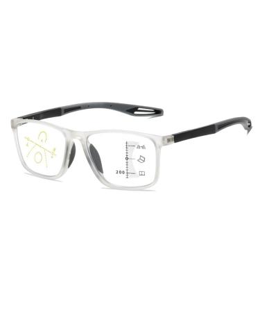 TR90 Flexible Blue Light Blocking Reading Glasses Progressive Multifocus Computer Readers Anti Glare Glasses(Couleur:Clear Grandeur:2.0X)