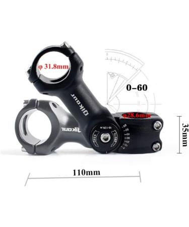 Sanzhi Bike Stem 31.8 0-60 Adjustable MTB Riser Stem 110mm - Lightweight Handlebar Stem for Mountain, Road, BMX Bikes - Buy Online on GoSupps.com