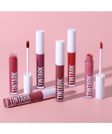 Tintark Lip Stain Tint Lip Glaze & Gloss - Red Nude Peach Pink Rose Mauve Velvet Feel, Quick-Dry Longwear Matte Liquid Lipstick 02 Red Hot - Buy Online on GoSupps.com