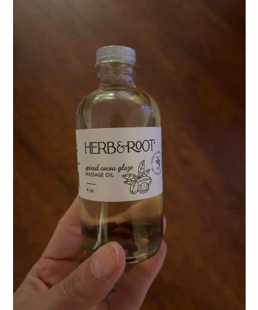Herb & Root Cocoa Flavored Massage Oil with Warming Cinnamon Spice | 4oz Edible Body Oil | International Shipping - Buy Online on GoSupps.com