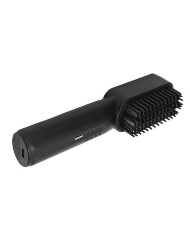 gernie Hair Straightening Brush Portable Comb Rechargeable Straightener for Fur Hair Straighteners (Black)