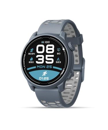 COROS PACE 2 Premium GPS Sport Watch with Nylon or Silicone Band, Heart Rate Monitor, 30h Full GPS Battery, Barometer, ANT+ & BLE Connections, Strava, Stryd & TrainingPeaks (Blue Steel) Blue Steel - Silicone Band