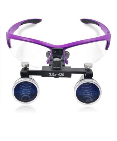 Magnifier Magnifying Eye Glasses with Light Surgery Dental Binocular Loupes 3.5X Magnifier Magnifying Eye Glasses + Head Lamp for Close Work with Handy Carry Case