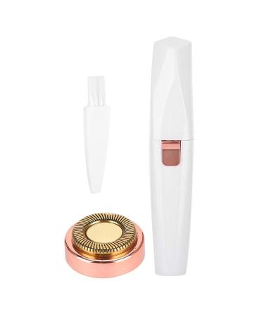 Painless Hair Remover, Portable 2-in-1 Mini Eyebrow Trimmer Facial Hair Remover with LED Light for Body Lips Nose Ear Facial