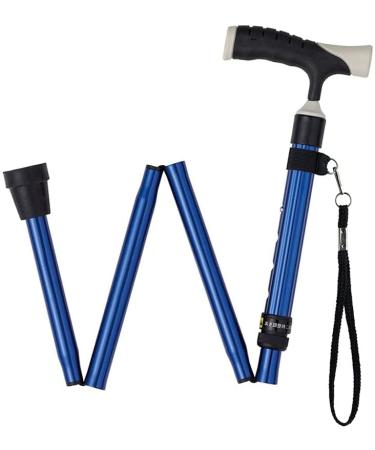 Fold Cane- Men Ms Crutch- Non-Slip Light Telescopic Crutch Seniors Adjustable with Convenient Walker Journey Bl A