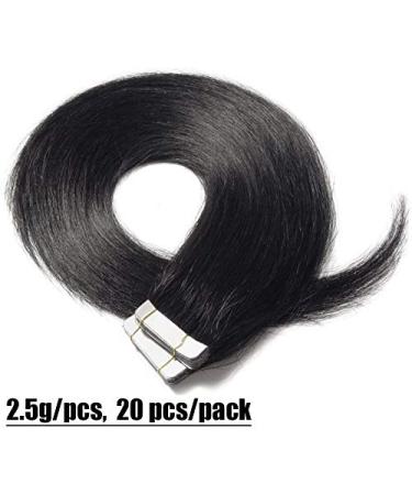 Elailite 20pcs Tape In Extensions - Real Remy Human Hair 60cm 50g Invisible Hair Extensions #01 Pechschwarz | Shop Now for International Shipping - Buy Online on GoSupps.com