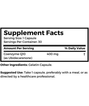 Dr. Clark Coenzyme Q10 Supplement 400mg - 30 Gelatin Capsules | Boost Energy & Heart Health - Buy Internationally - Buy Online on GoSupps.com
