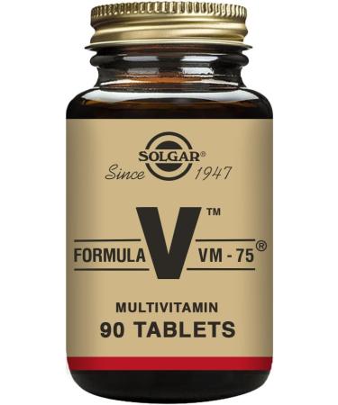 Solgar Formula VM-75, 90 Tablets - Multivitamin with Chelated Minerals - Vitamin A, B6, B12, C, D, E - Biotin, Magnesium, Calcium, Iron, Zinc, - Vegan, Gluten Free, Dairy Free, Kosher - 90 Servings