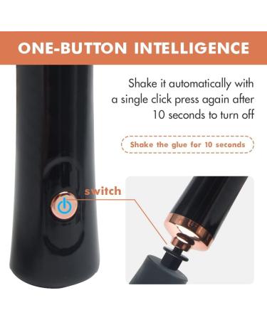 Calidaka Portable Electric Beauty Eyelash Shaker | Waterproof Automatic Liquid Mixer for Eyelash Extension Glue & Nail Polish - Black - Buy Online on GoSupps.com