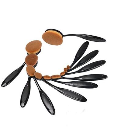 Toothbrush Shape Oval Make-Up Brush Set - 10-Part Beauty Tools for Flawless Application - Buy Online on GoSupps.com