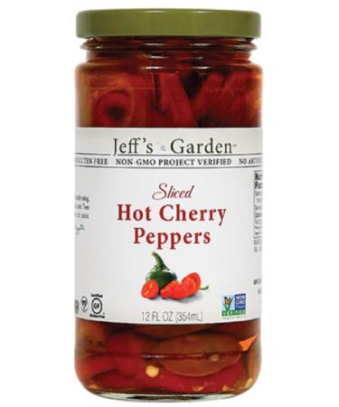 Jeff's Naturals Sliced Hot Cherry Peppers, 12 Ounce (Pack of 6)