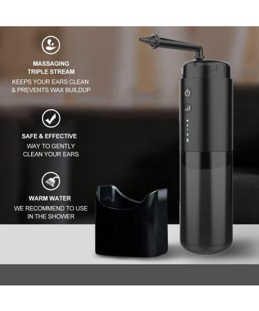 Water Powered Ear Wax Removal Kit - Electric Ear Cleaner with 3 Pressure Modes for Adults & Kids - Includes Basin & 6 Tips (Black) - Buy Online on GoSupps.com