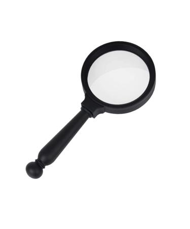 Lightweight Magnifying Glass 5X / 10X Hand-Held Optical Lens Black Magnifying Glass for Children Students and Elderly People to Read Books for Experimental Research Lofty Ambition