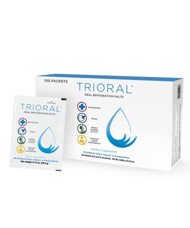 TRIORAL Poudre d' lectrolytes d'hydratation (lot de 100) - Solution de r hydratation rapide formule hydratante essentielle lutte contre la d shydratation des entra nements sports et plus encore