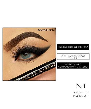 House of Makeup LONGWEAR Waterproof Black Kajal | NOIR - 24hr Intense Kajal Pencil with FREE Sharpener | Vegan & Cruelty-Free - Buy Online on GoSupps.com