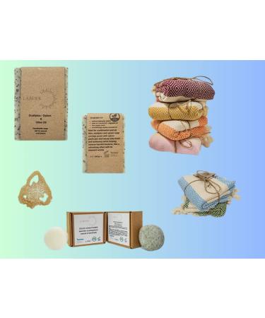 Natural Handmade Gift Set - Travel Size Shampoo Bar & Conditioner | Eucalyptus Soap Natural Loofa & Turkish Towel | Eco-Friendly Hair Care | 10-15 Washes - Buy Online on GoSupps.com