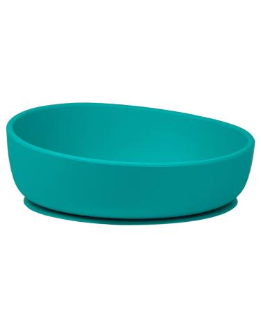 Doidy Silicone Baby Bowl - Soft Pliable Suction Bowls for Weaning - Non-Slip Feeding Bowls - Slanted High Side Design Suction Bowl - Use from 6+ Months to Toddler (Turquoise)