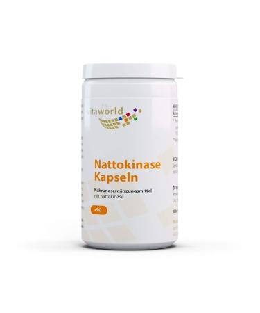 Vita World Pack of 3 Nattokinase 100mg 2000 FU 3 x 90 Capsules Resistant to Gastric Acid Made in Germany