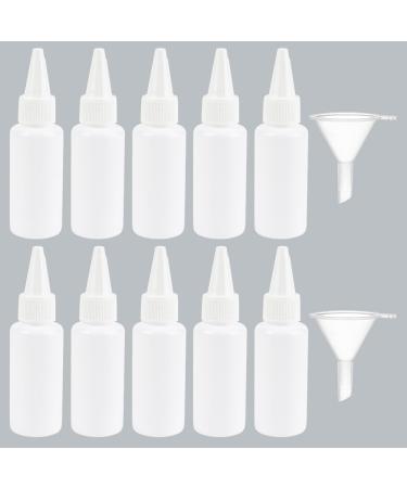 10pcs Applicator Bottle with a Funnel 30ml Plastic Squeeze Bottle Twist Top Applicator Bottles Dropper Bottle Empty Hair Coloring Bottles for Crafts Art Glue Kitchen Condiments Liquids