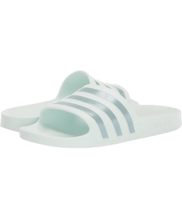 adidas Women's Adilette Aqua Slide Sandal - Size 7 - Almost Blue/Magic Grey Metallic - Buy Online on GoSupps.com
