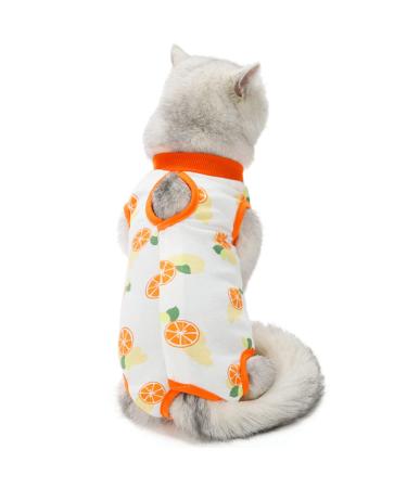 Agoumlux Katzenbody after op castration for cat body for surgery leakage protection catwear recovery clothing cotton orange l l orange
