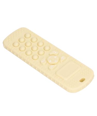 Baby TV Remote Control Shaped Teething Toy Portable Soft Silicone Infant Gum Relief Chew Sensory Toy (Beige)