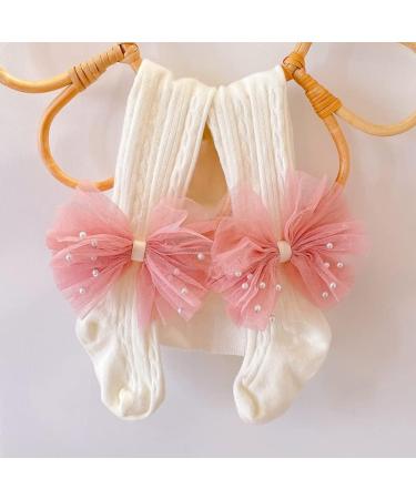 FEIFEI'S BOW Lace Tutu Flower Bows Elsa Party Costume Tights - Pink Pearl Bow for Toddlers 2-4 Years - Buy Online on GoSupps.com