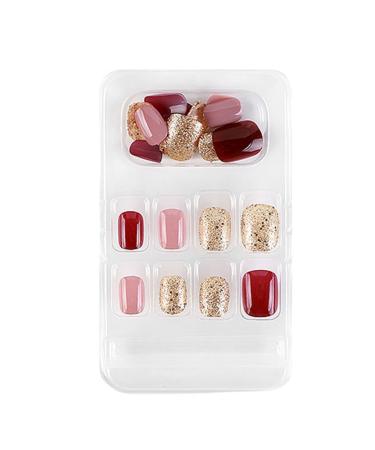 dijiusidy False Nail Fashionable Various Shapes Fingernail Full Coverage Strong Viscosity Adjustable Paster for Manicure Art 12 F741 12 1 count (Pack of 1)