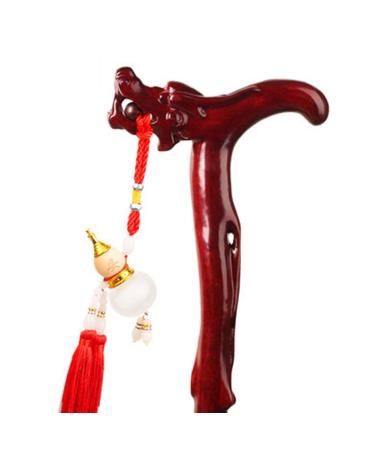 Wooden Crutch Mahogany Faucet Carved Non-Slip for Outdoor Walks for The Elderly Beautiful Scenery Bathing in Sunlight Red height170