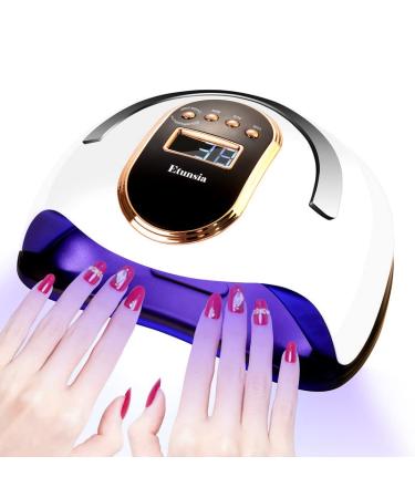 Etunsia Nail Lamp  Gel Nail Light 168W Nail Dryer for All Gel Nail Polish  LED Nail Lamp with 4 Timer Modes - Auto Sensor - Professional Curing - Large LCD Screen  Gel Light for Nails for Home & Salon White
