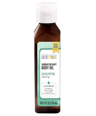 AURA CACIA - Clearing Eucalyptus Aromatherapy Body Oil - 4 fl. oz. (118 ml) 118.29 ml (1 pack)