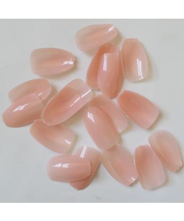 240pc Short Coffin Glossy Ballerina False Nails - DIY Manicure Kit - Nude Pink - 10 Sizes - Buy Online on GoSupps.com