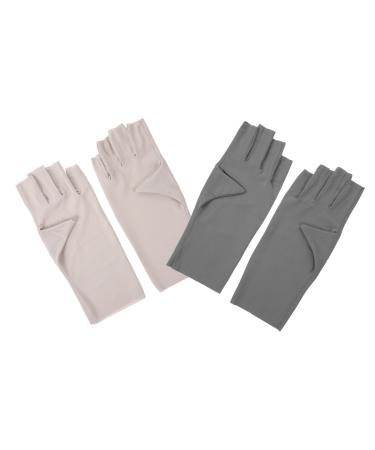 minkissy 2 Pairs Women's Sun Protection Gloves Manicure Gloves Anti Uv Nail Uv Gloves Uv Protection Gloves for Gel Nail Lamp Uv Protective Gloves for Manicure Breathable Nylon Nail Supplies