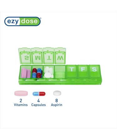 EZY DOSE Weekly Pill Planner | 7-Day Medicine Organizer Box with Locking Compartments | Secure & Spill-Proof Vitamin Storage - International Shipping Available - Buy Online on GoSupps.com