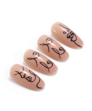 Brishow Almond Press-On Nails - 24 Ballerina Acrylic Nail Art for Women & Girls | Short Artificial Nail Stickers - Buy Online on GoSupps.com
